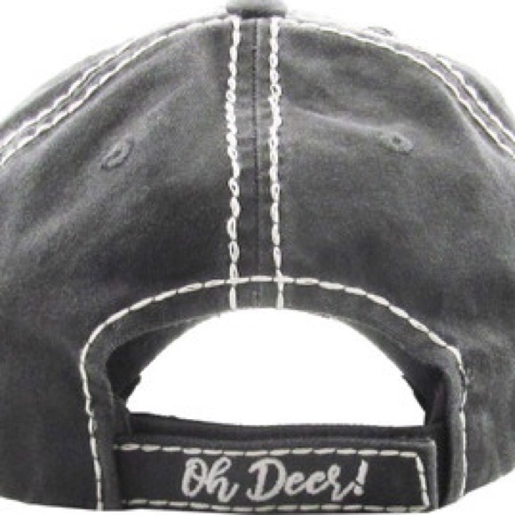 PLAID OH DEER WASHED VINTAGE BALLCAP - Picture 2 of 11